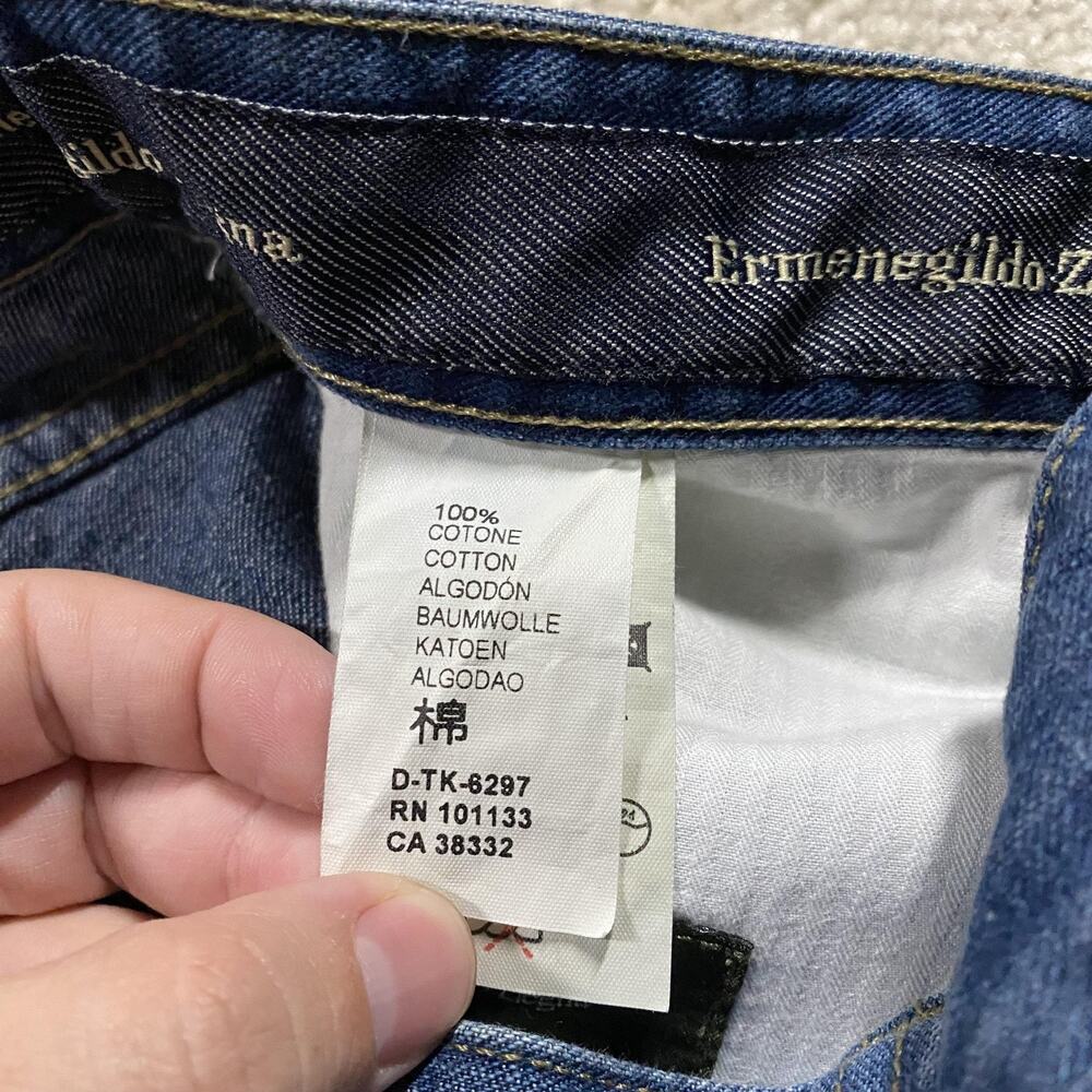 Ermenegildo Zegna Jeans Mens 36x32 Blue Regular Straight Leg Denim Made Italy - Picture 5 of 10